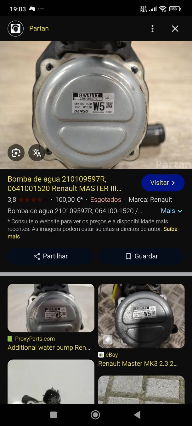 Peças Renault novas originais