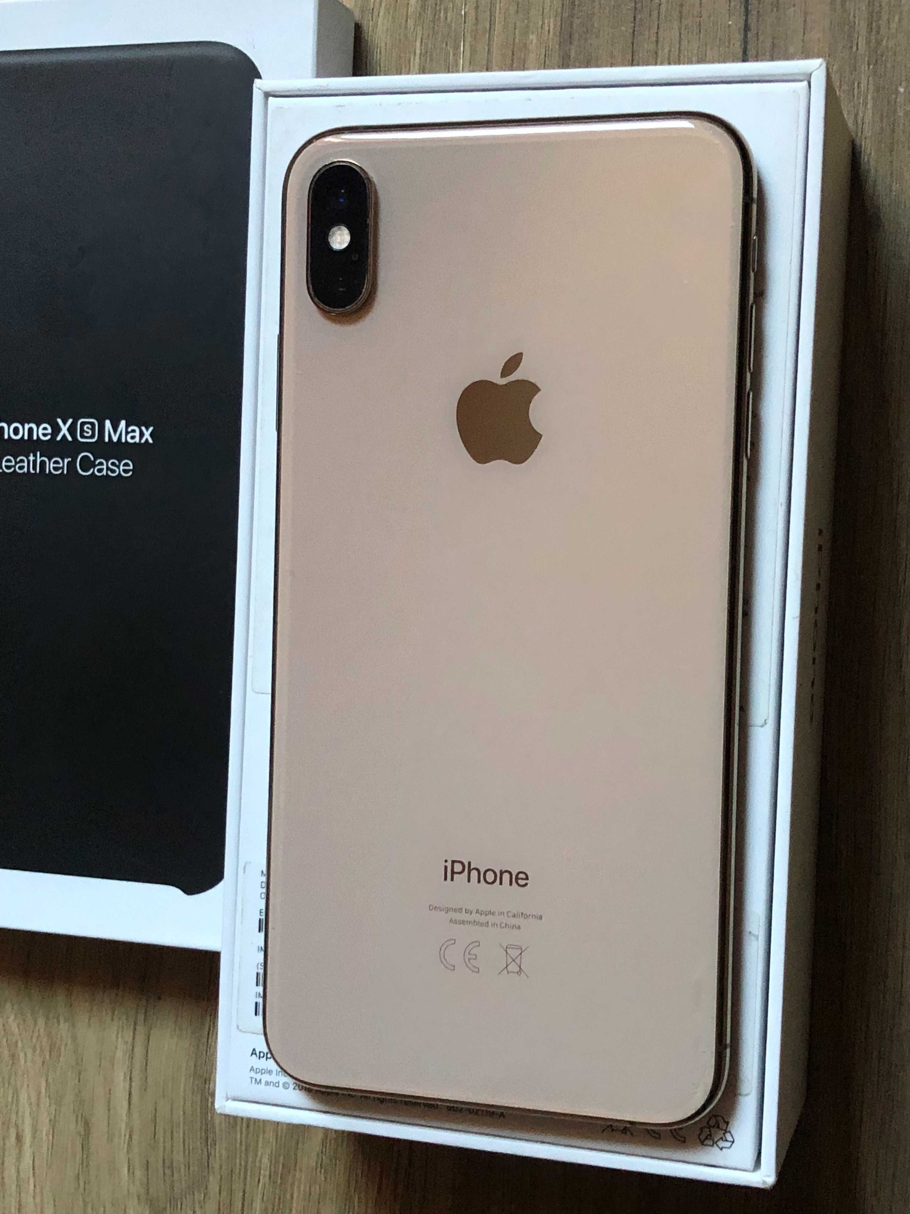 Продам iPhone XS Max Gold 64 Gb Neverlock + 2 Apple Leather Case