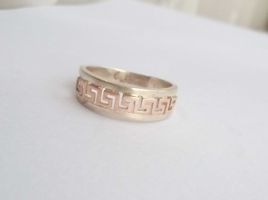 Кольцо колечко срібло 925 проба + золоті накладки 375 проба