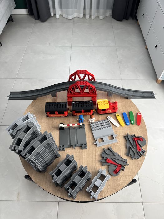 Mega zestaw pociąg parowy kolejka lego duplo z mostem
