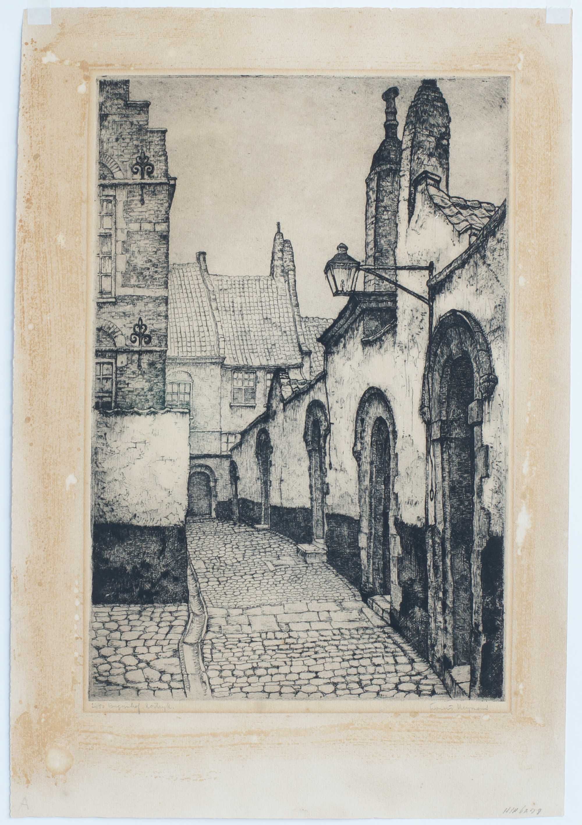 Grafika - akwaforta sygnowana Louis Heijmans, mistrz holenderski