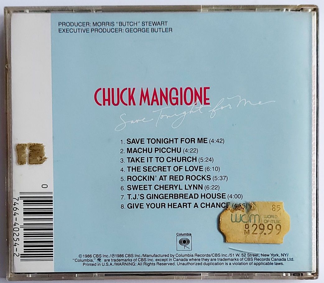 Chuck Mangione Save Tonight For Me 1986r