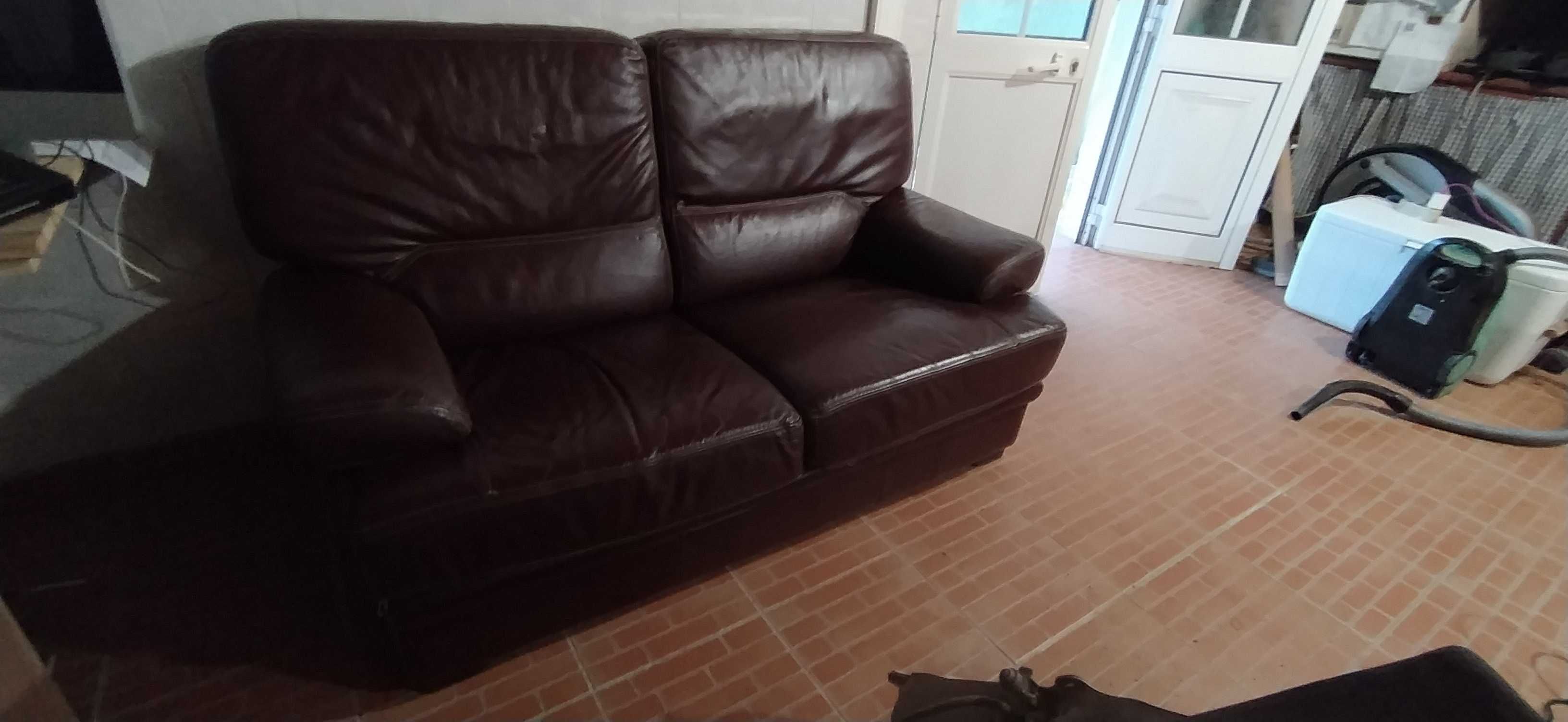 Sofa biplaça marron
