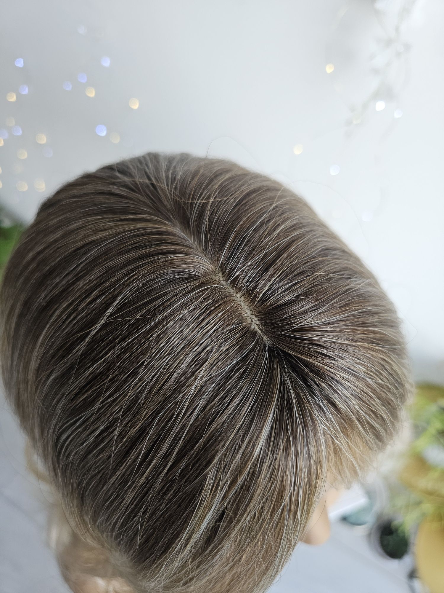 Tupet topper Wiola fale beżowy blond z odrostem naturalny efekt