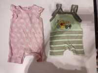 Ubranka / pajacyki dla niemowlaka na lato 50-56 cm 4 sztuki
