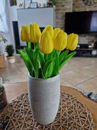 Piękne tulipany jak żywe, bukiet 10 sztuk, sztuczne kwiaty, żółte