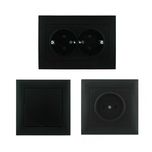 Розетки, выключатели, USB, TV, рамки Marshel Ideal (черный, графит)