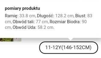 Prześliczny, elegancki kombinezon dla dziewczynki 152 Shein