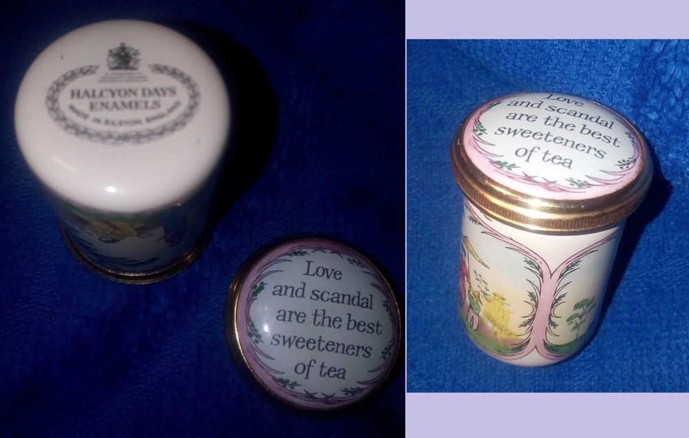 Caixinha de rosca artesanal Halcyon Days Enamels «Love and scandal...»