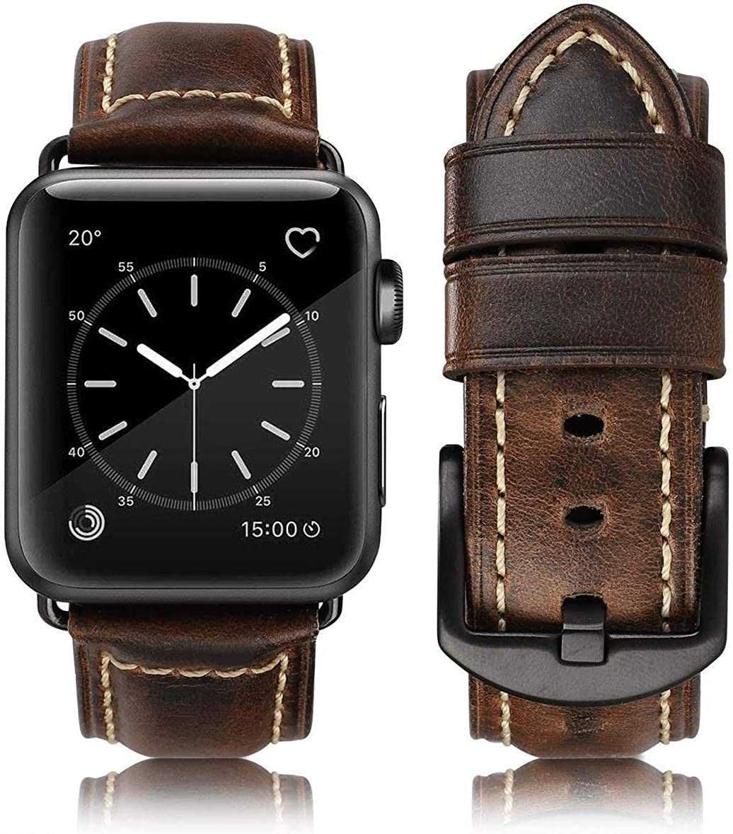 HUAFIY ремешок из натуральной кожи для iWatch Series 8,7,6,5,4,3,2,1