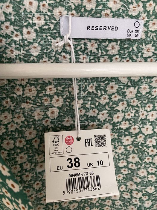 Sukienka w kwiaty zielona reserved 38