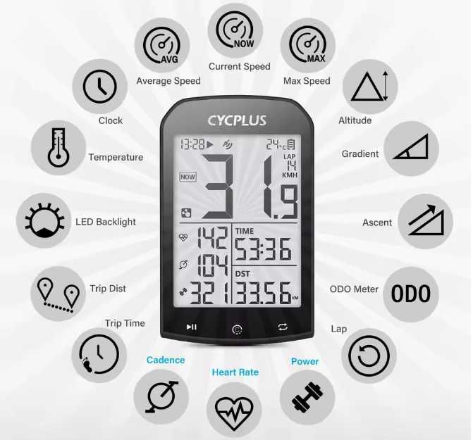 Licznik rowerowy CYCPLUS M1 GPS komputer na rower bezprzewodowy V2.0