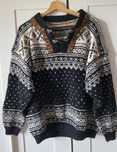 Norweski wełniany sweter folk góralski vintage retro unisex