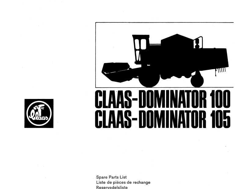 Katalog części Claas Dominator 100 , Dominator 105