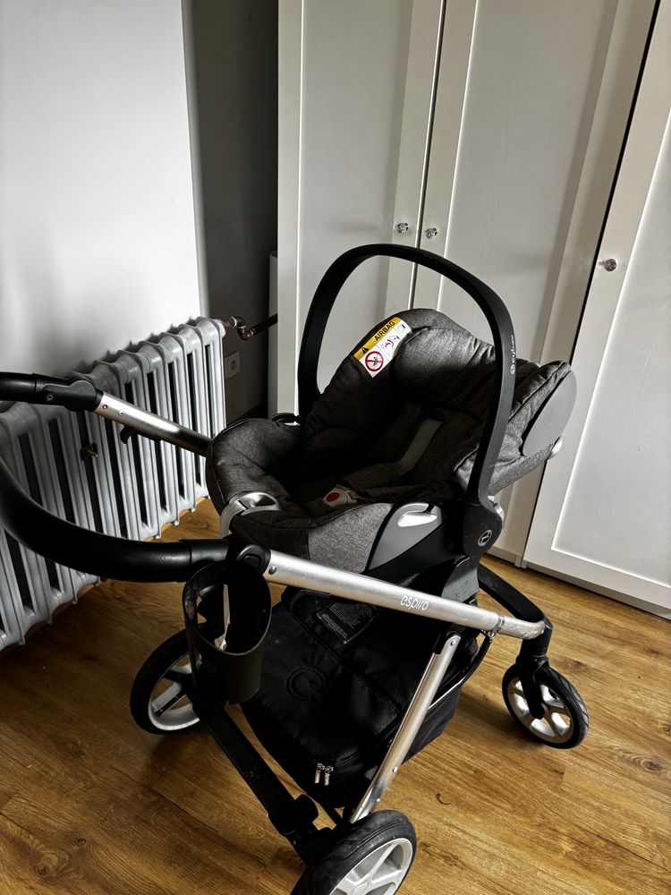 Wózek 2w1 Espiro Next plus fotelik z baza i adptery Cybex