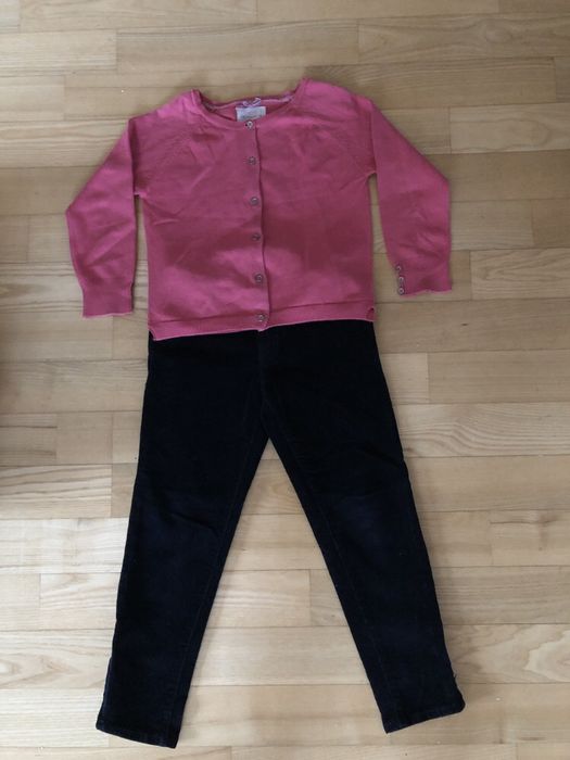 Komplet Zara Spodnie Sztruksowe sweterek r110