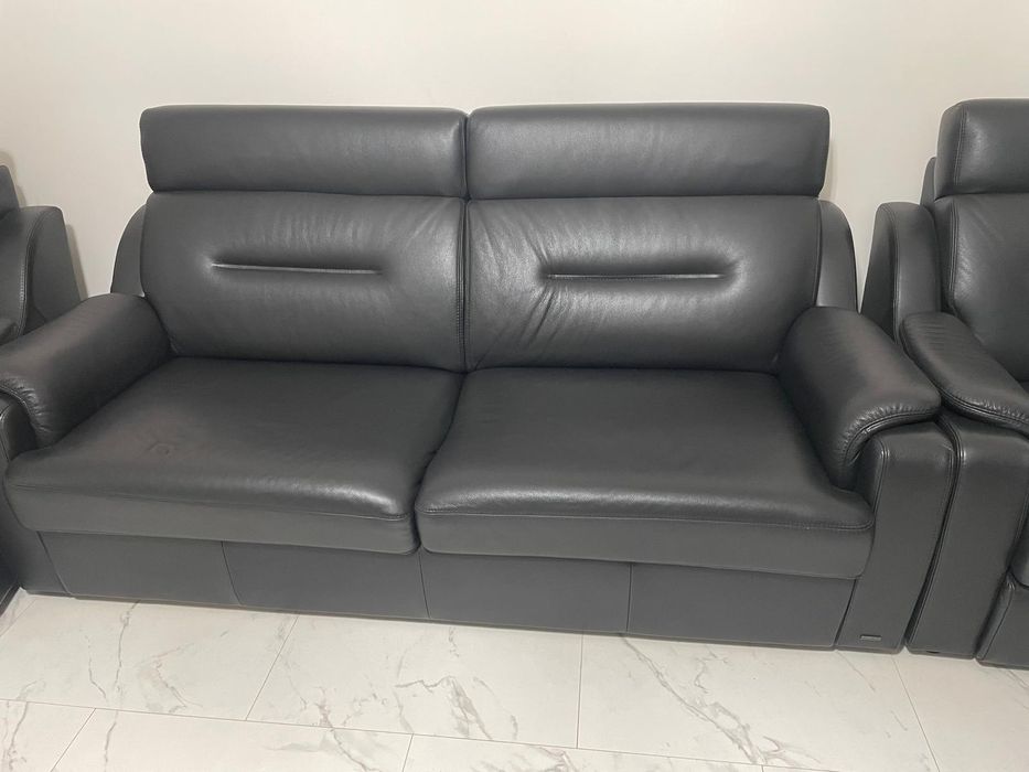 Komplet sofa kanapa fotel fotele kler skóra