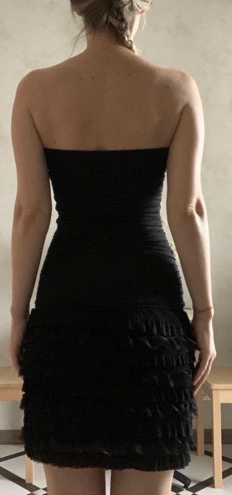 сексуальное, стрейчевое , черное короткое платье S