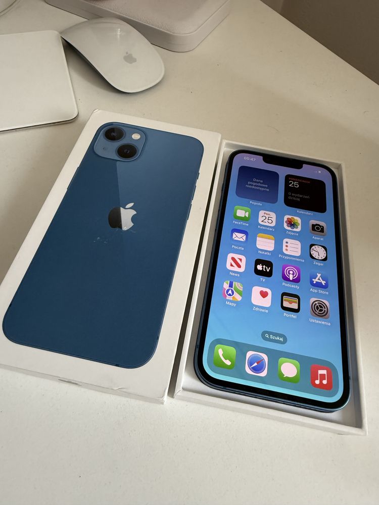 iPhone 13 128gb Blue Idealny Bateria 100%