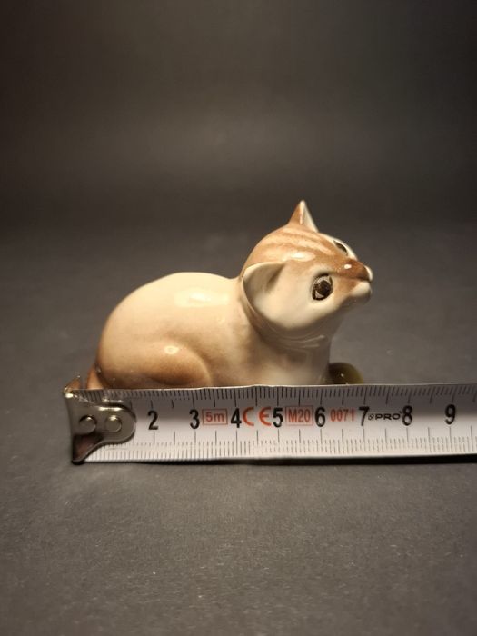 Figurka Porcelanowa maly kot  ŁOMONOSOW USSR ZSRR LATA 60