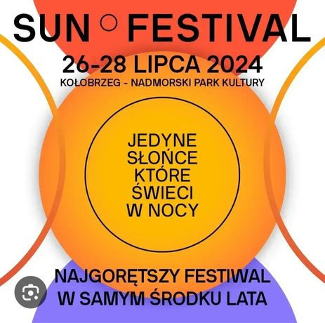 2 bilety Sun Festival Kołobrzeg Sobota 27 lipiec 2024