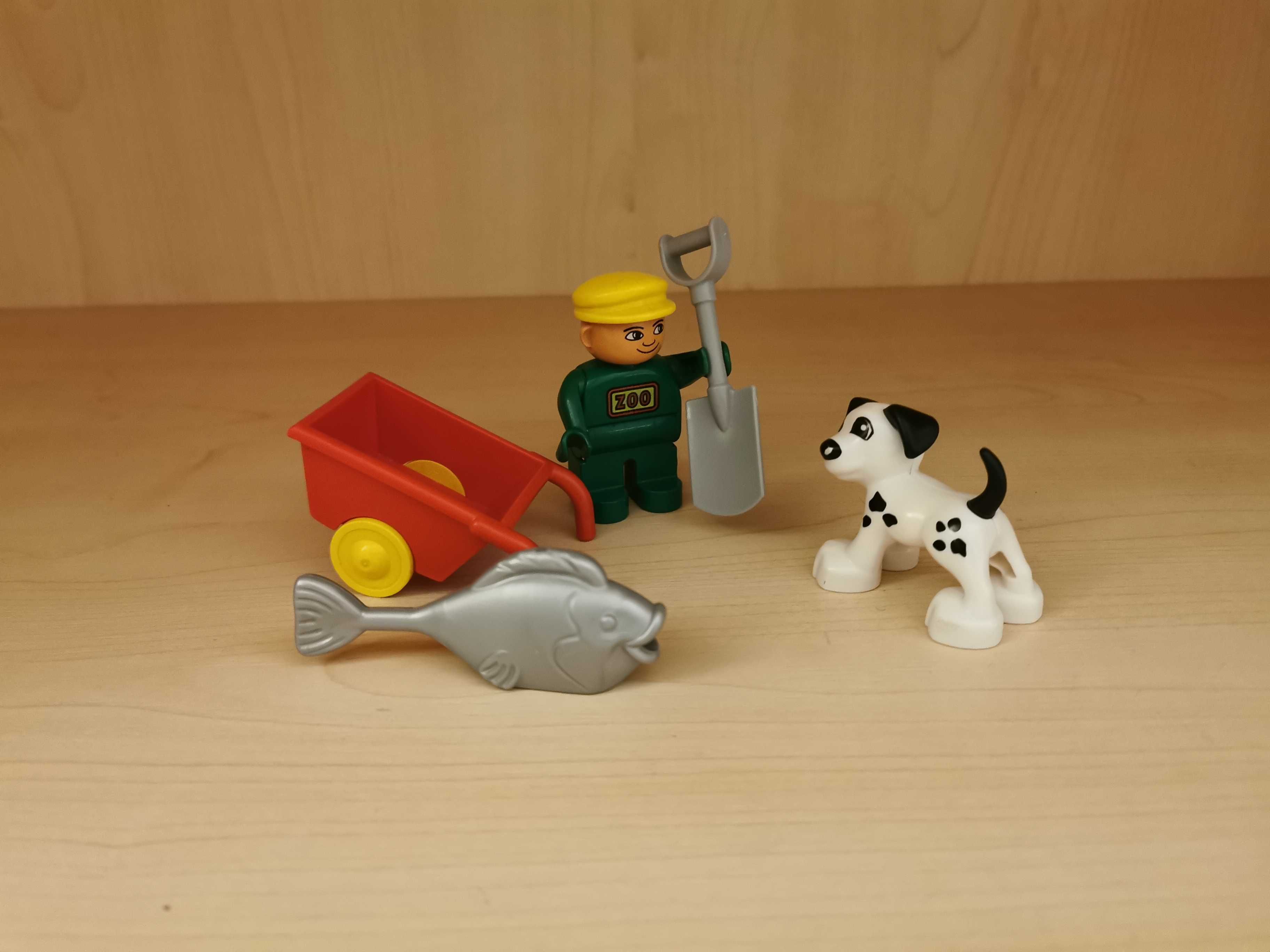 Lego Duplo taczka ludzik pies