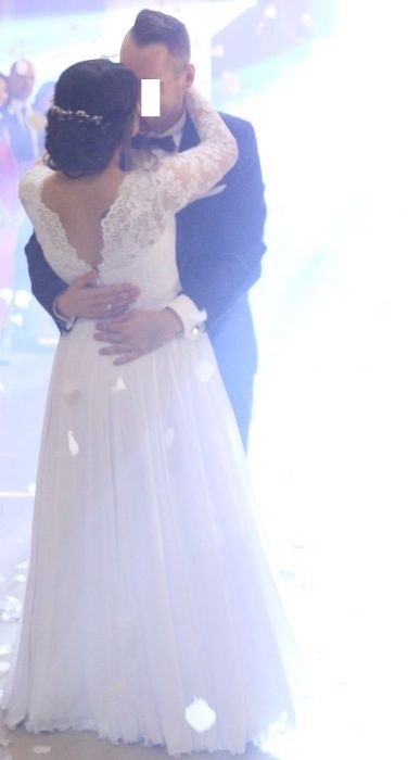 Suknia ślubna (czysta biel) 38/40 +welon