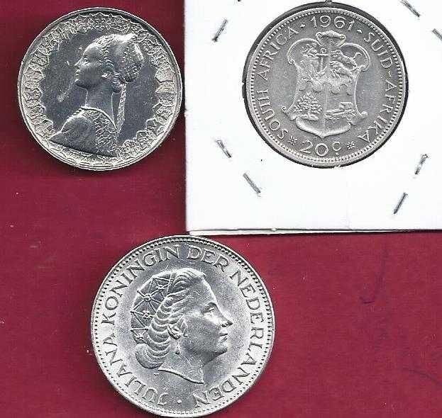 LOTE  3  MOEDAS DE PRATA ESTRANGEIRAS