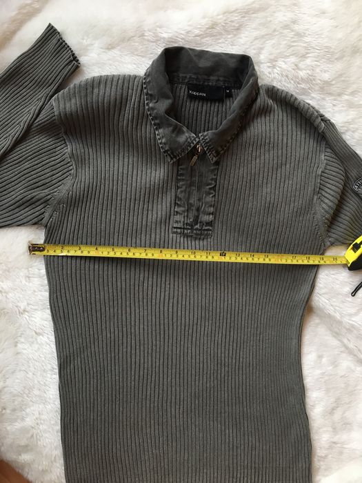 Męski Kardigan sweter t-shirt Kappahal prążkowany kołnierz zamek M-L
