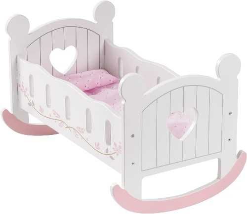 ROBUD Drewniane łóżeczko dla lalki Baby Doll Bed Toys