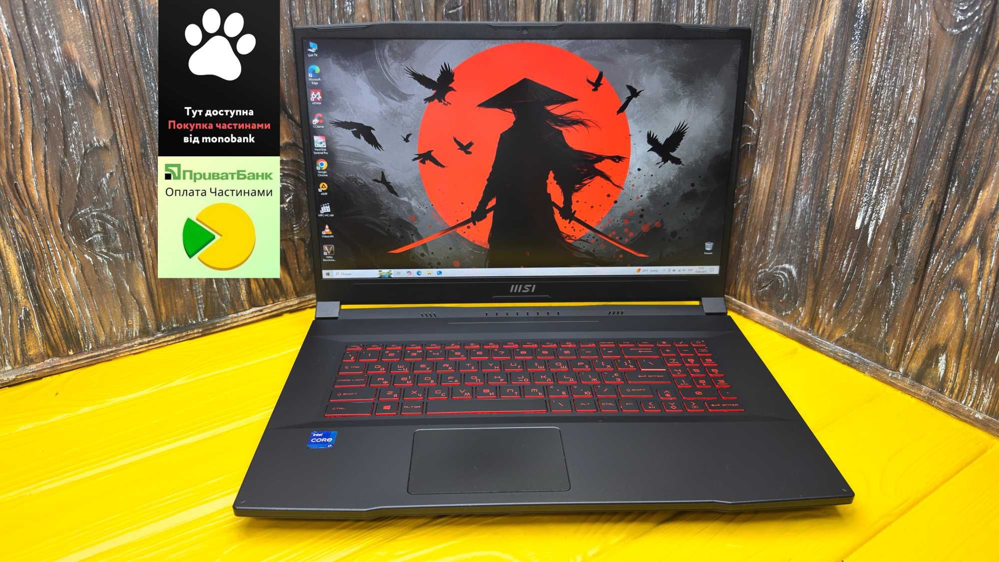 Потужний Ігровий Ноутбук MSI Katana GF76 /i7-11800H/RTX 3050 TI 4 GB