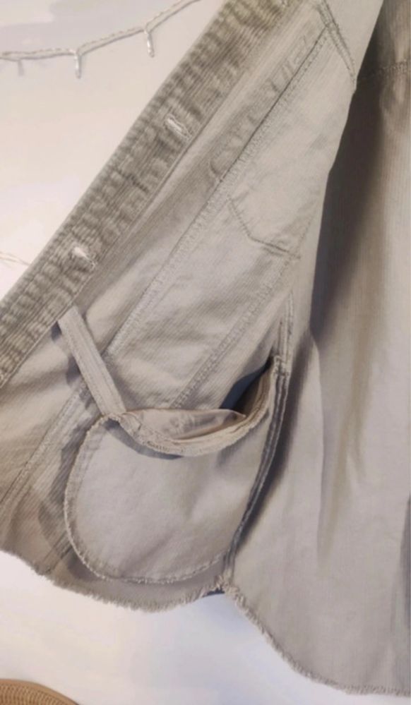 Oversize koszula sztruksowa khaki