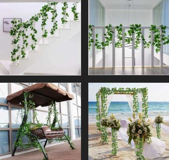 плющь штучний гірлянда лоза штучна зелень ліана декоративна