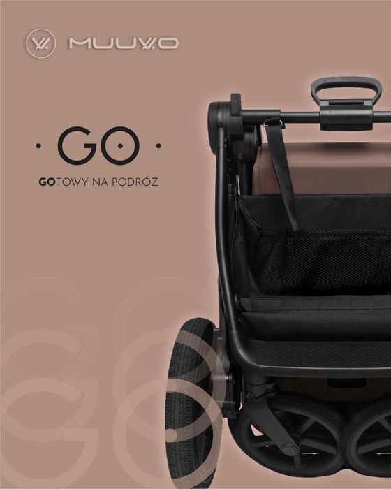 Wózek Spacerowy MUUVO GO Spacerówka TERENOWA LEKKA KOMPAKTOWA Do 22kg