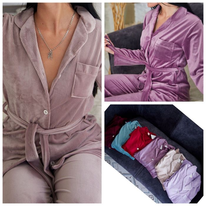 Двійка велюр рубчик різні кольори