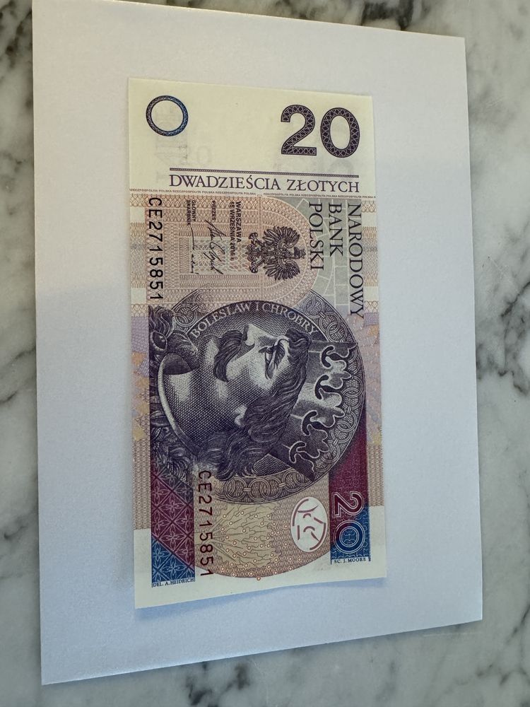 Nowy bankot 20 zł stan unc