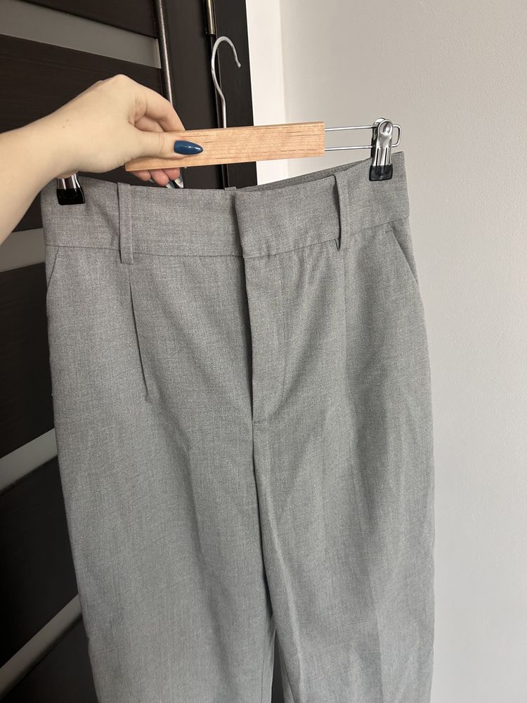 zara belted pants брюки сірі