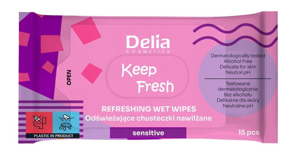 DELIA KEEP FRESH Odświeżające chusteczki sensitive