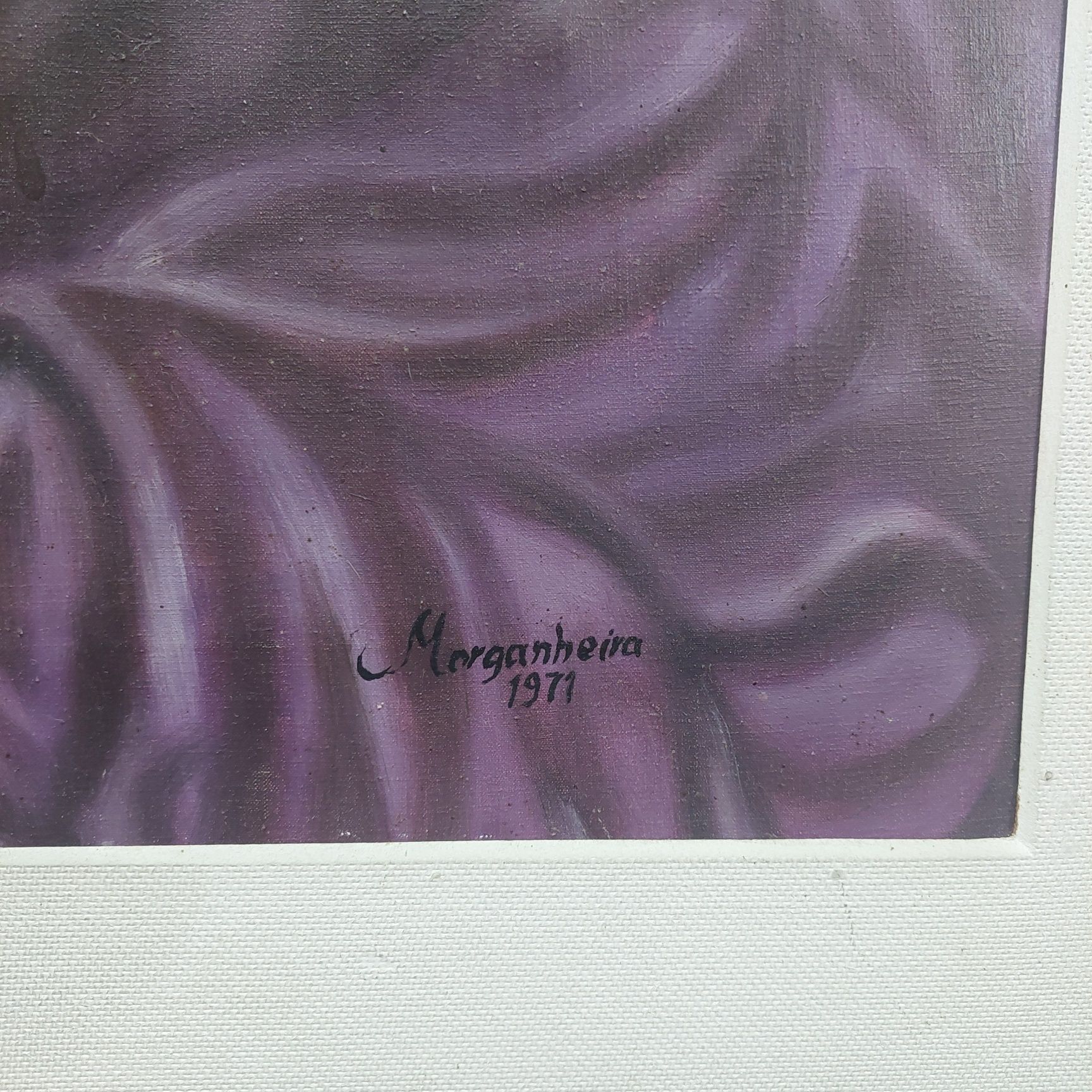 Pintura com moldura em madeira 90x80