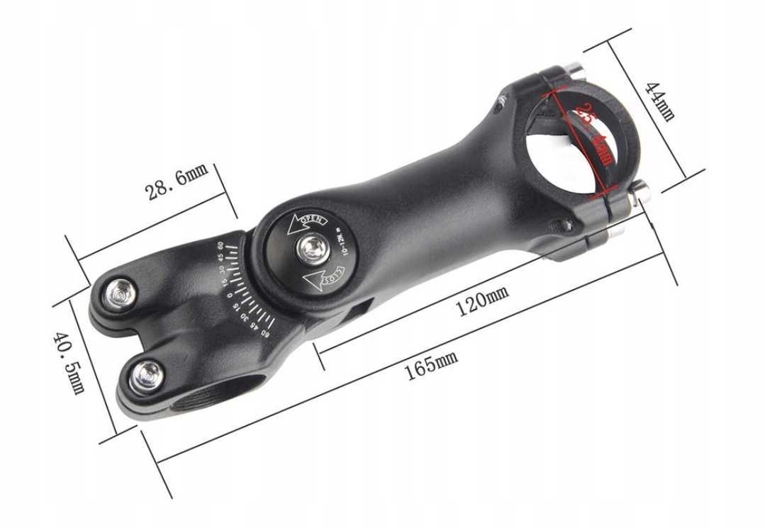 Mostek wspornik kierownicy rowerowy regulowany kąt 0-60° 31.8x120mm
