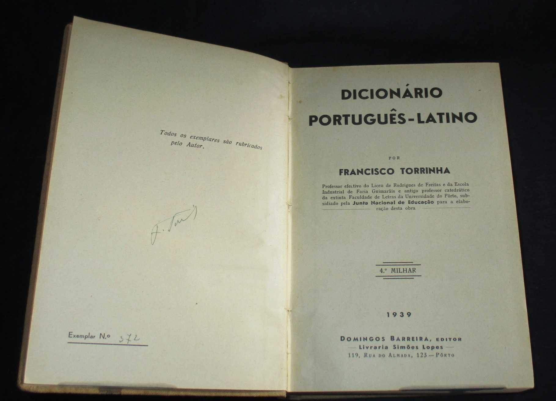 Livro Dicionário Latino Português Francisco Torrinha