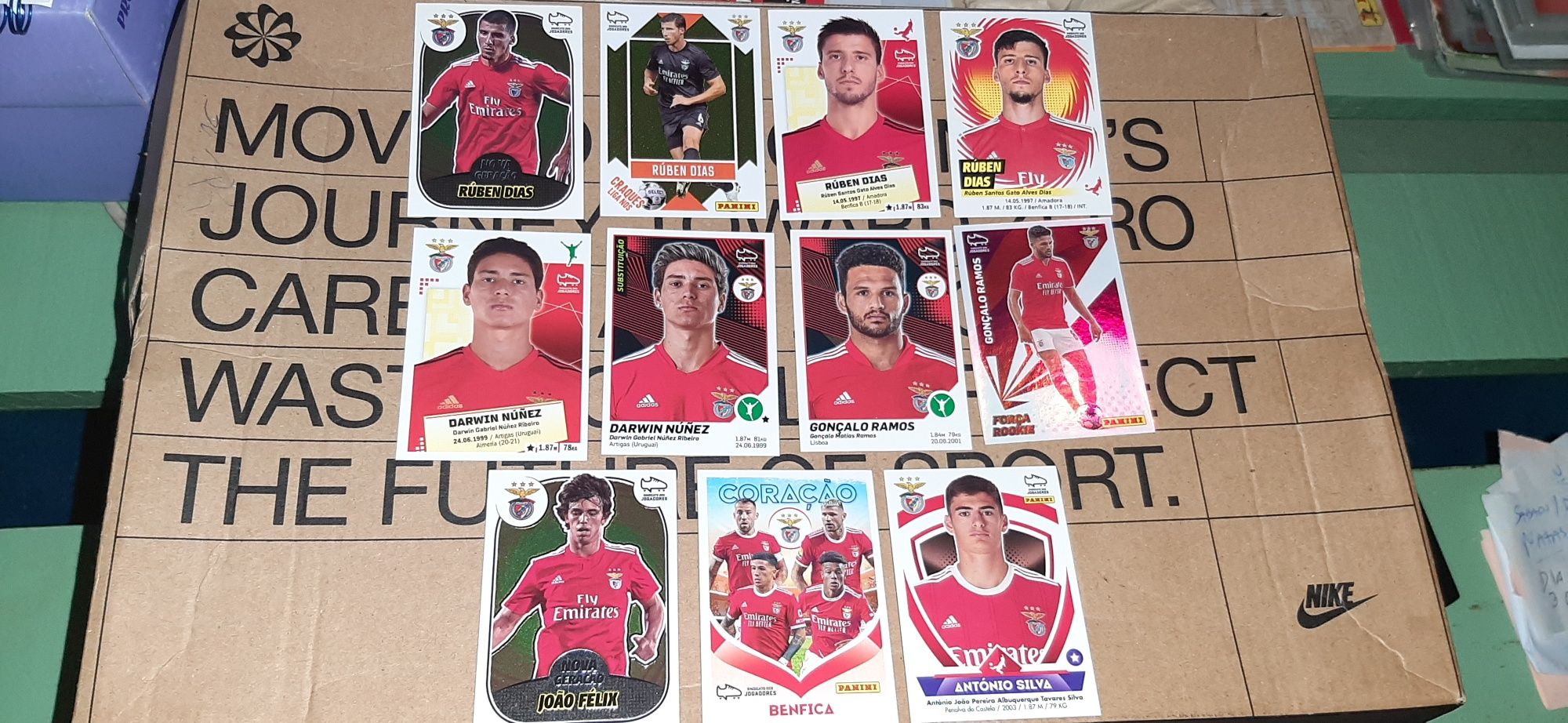 11 cromos rookies benfica:João felix/Darwin/Gonçalo ramos/Ruben dias