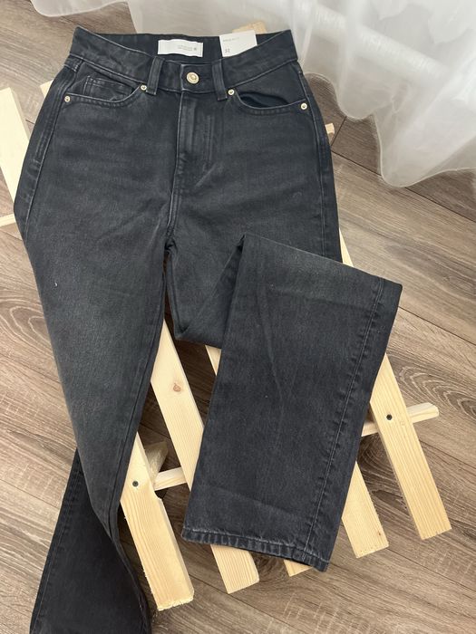 Джинси чорні жіночі зара zara прямі вільного крою 40 42
