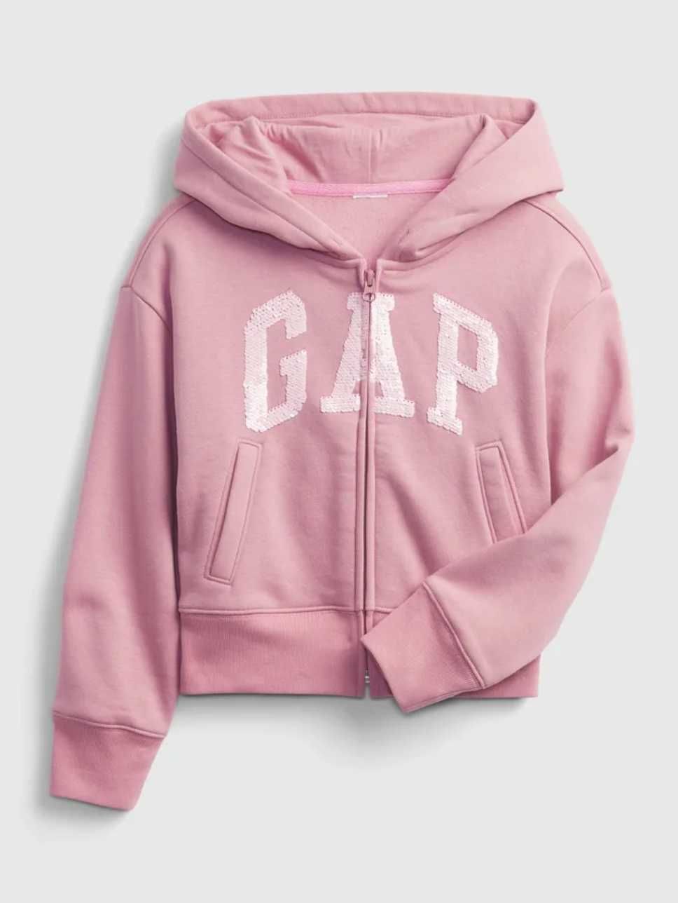 GAP krótka bluza crop z logo pudorwa cekiny