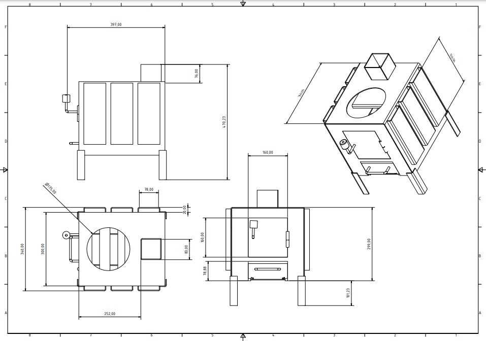 Компактна піч буржуйка з варочною поверхнею. 5 кВт \ Нова