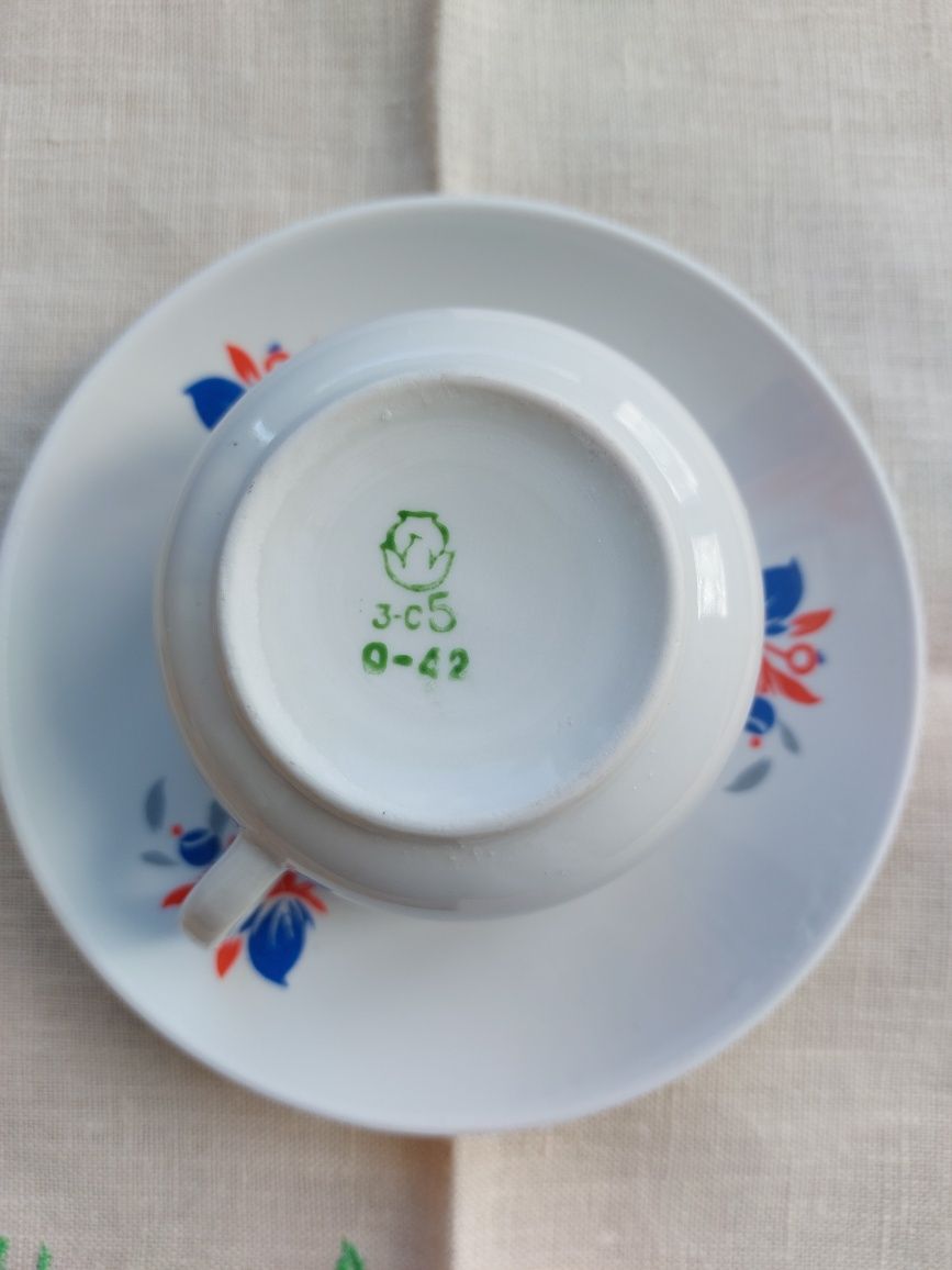Чашка чайна пара сервіз Дружківка Дружковка сервиз фарфор СССР