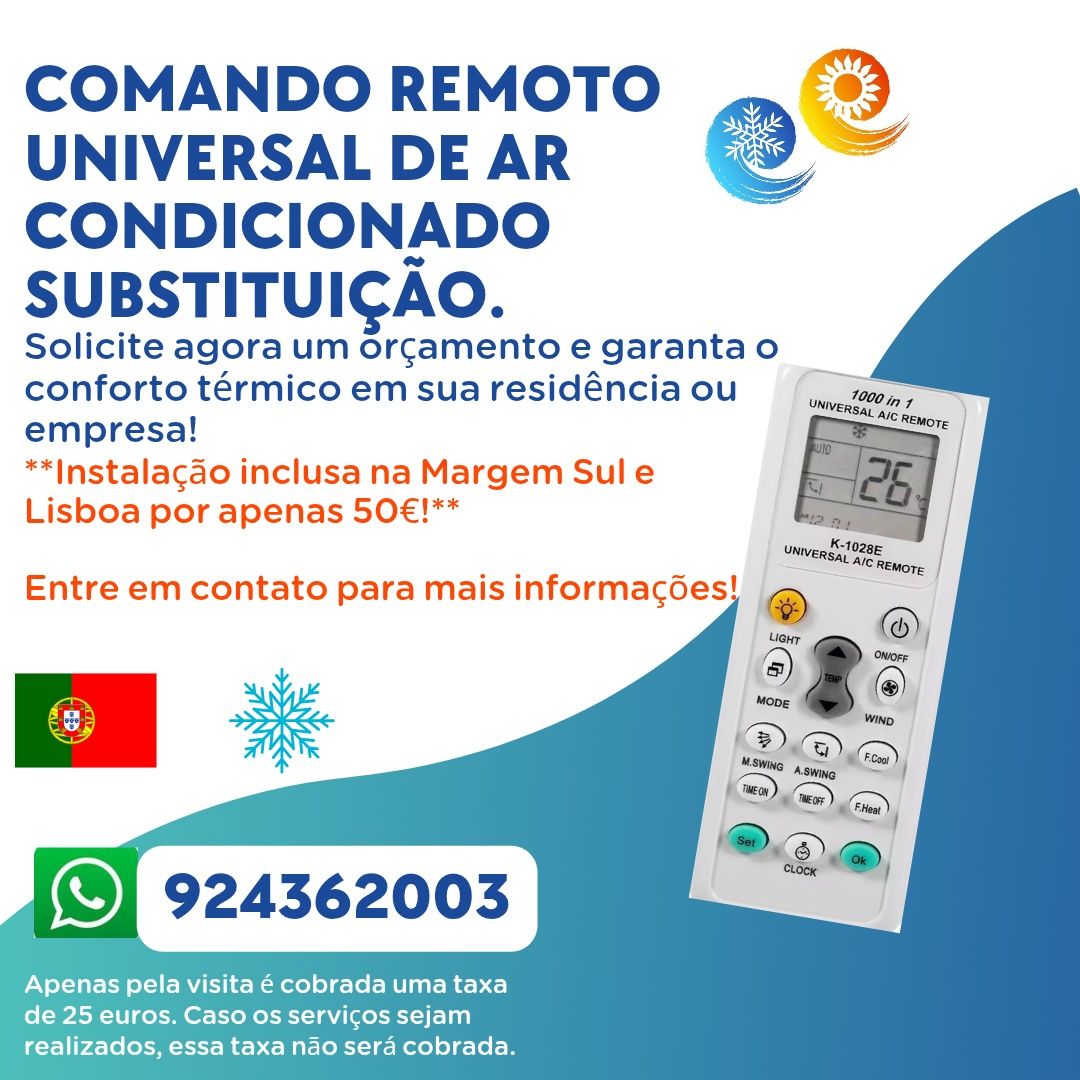 Comando universal de ar-condicionado.