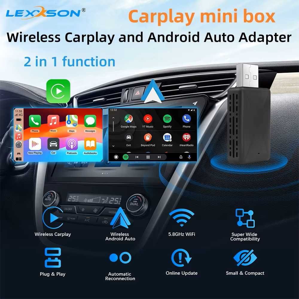 Adapter USB dla bezprzewodowego Carplay i Android Auto