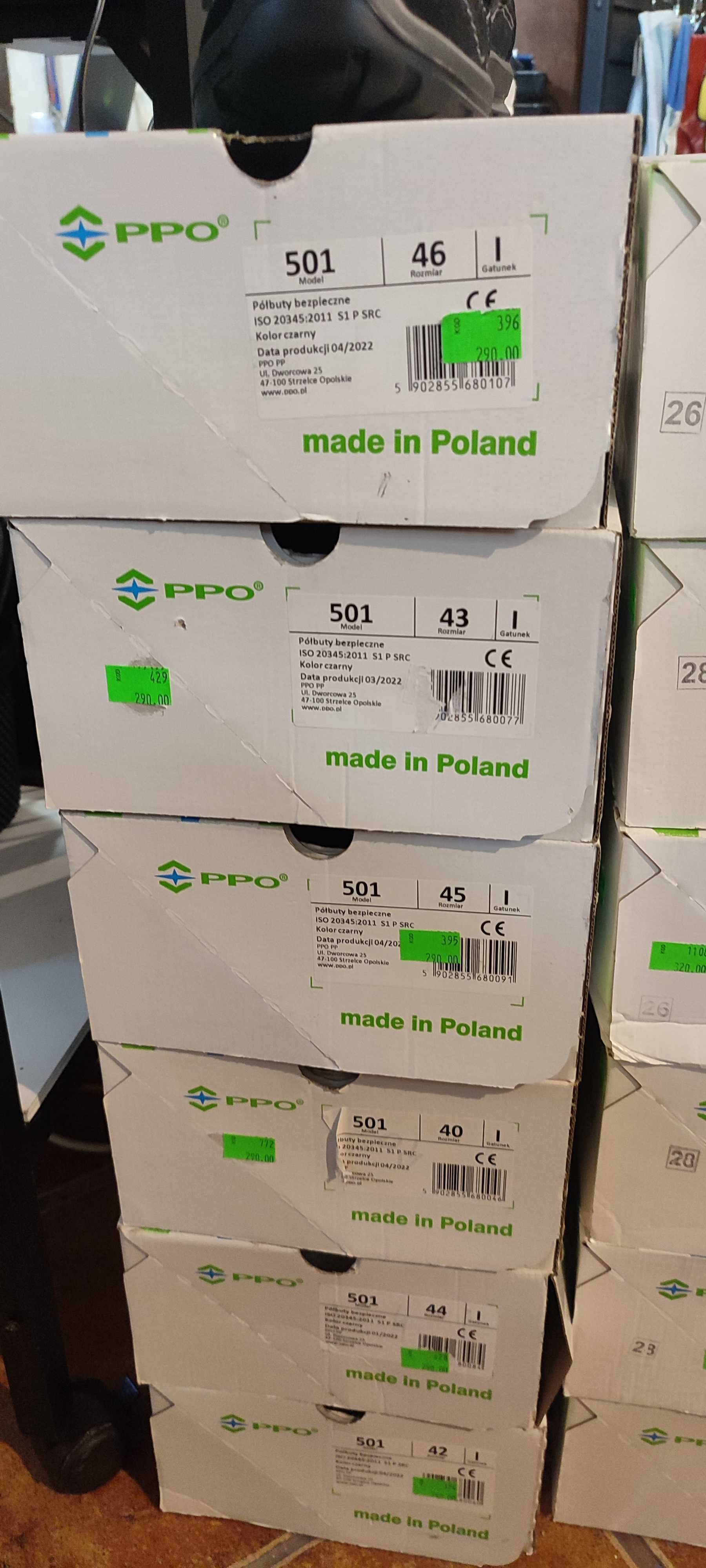 Buty robocze PPO 501 S1 P SRC – rozmiary 40–45, nowe