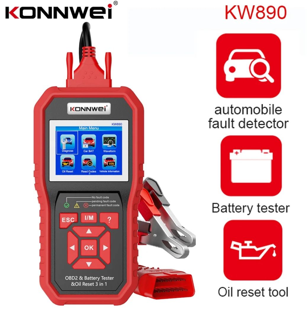 KONNWEI KW890 автосканер тестер акумулятора